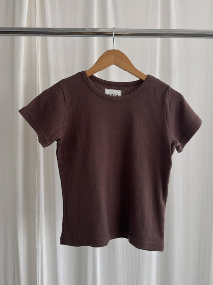 Le Bon Shoppe Pointelle Tee - Chocolate