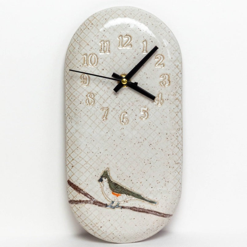 White Squirrel Clayworks Handmade Wall Clock