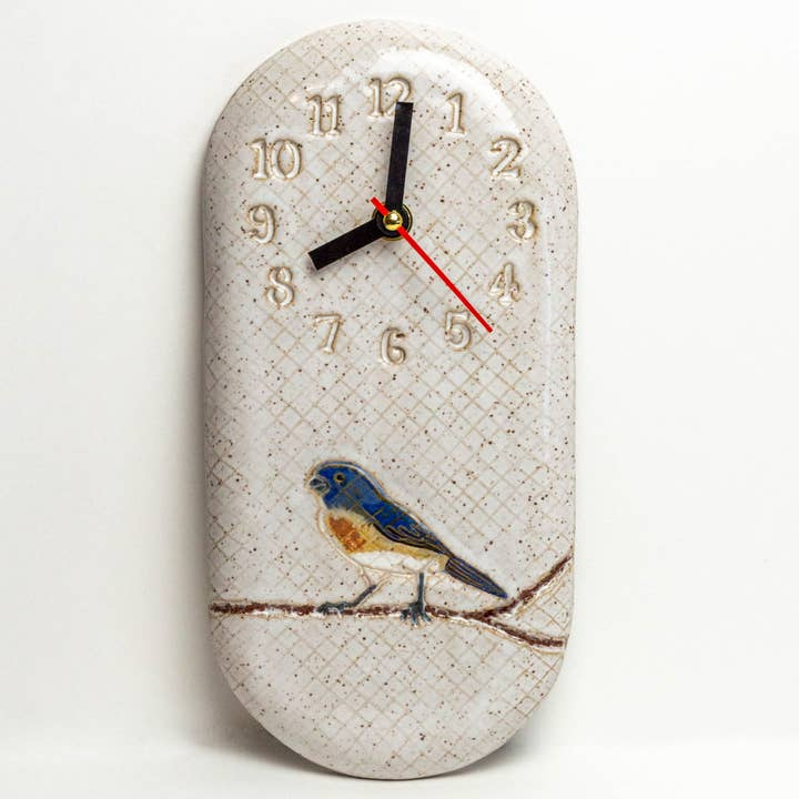 White Squirrel Clayworks Handmade Wall Clock
