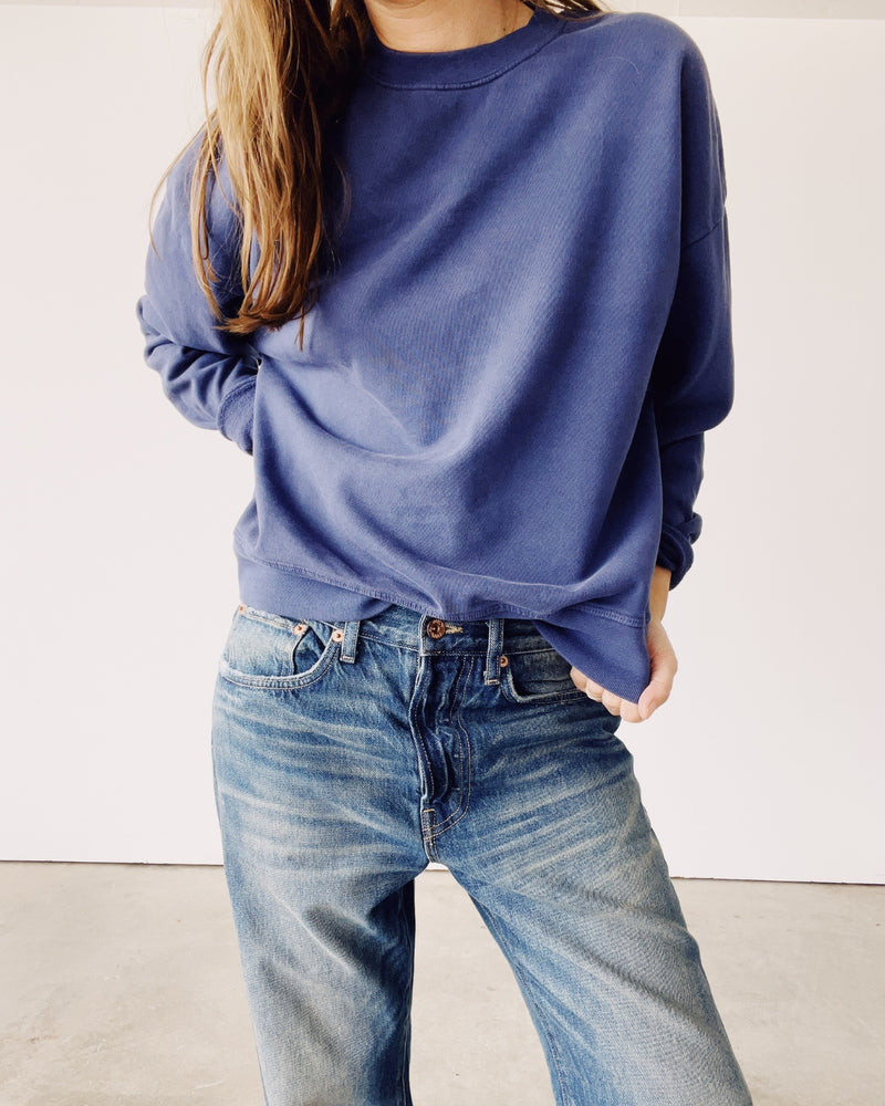 Hey Gang Boxy Sweatshirt in Navy
