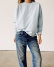 Hey Gang Boxy Sweatshirt in Light Blue