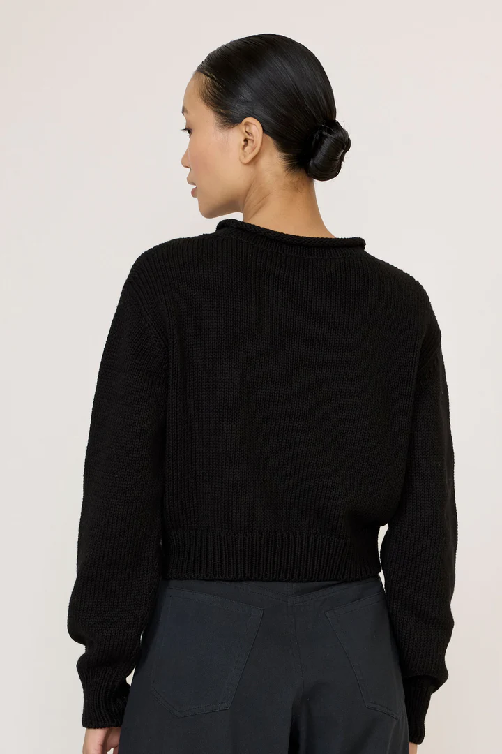 Laude the Label Rolled Neck Sweater - Black