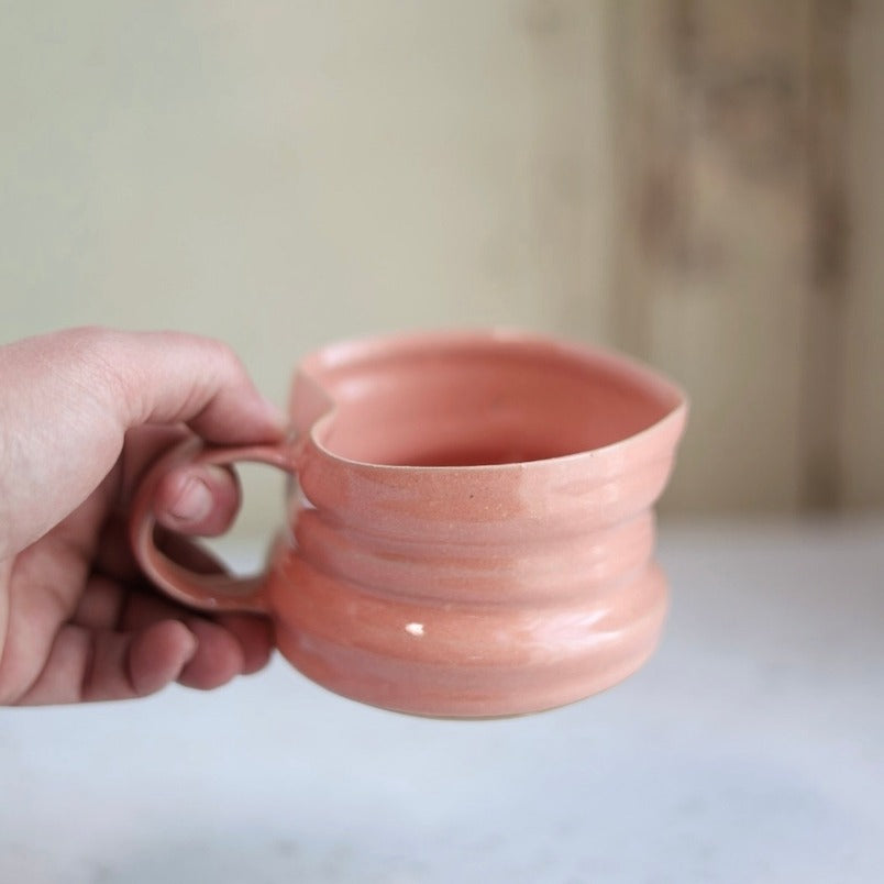 Handmade Heart-Shaped Tea & Espresso Mug in Rose - Limited Edition