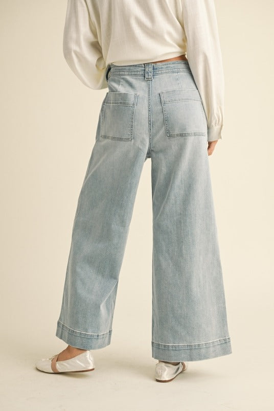 Light Wash Tie Front Jean