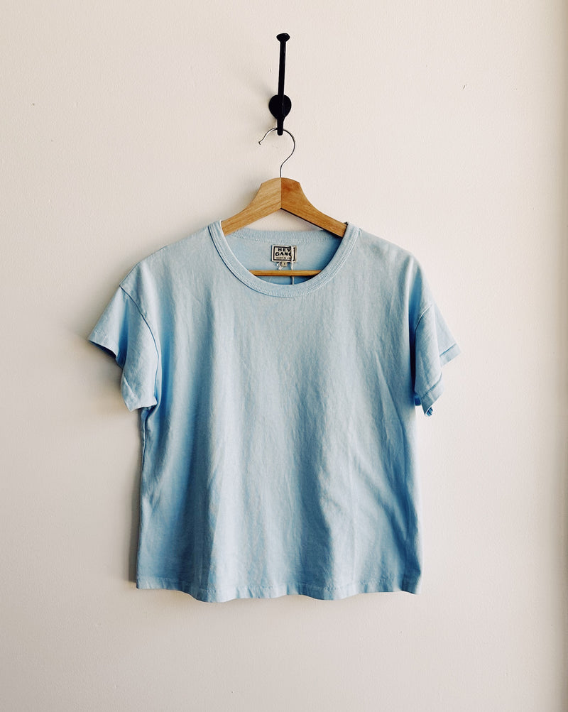 Hey Gang Boxy Tee in Light Blue