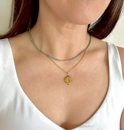 Gold & Japanese Seed Bead Necklace