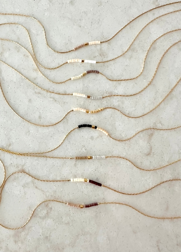 Minimalist Japanese Seed Bead Necklace