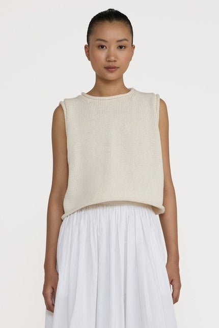 Laude the Label Cropped Knit Tank - Ivory