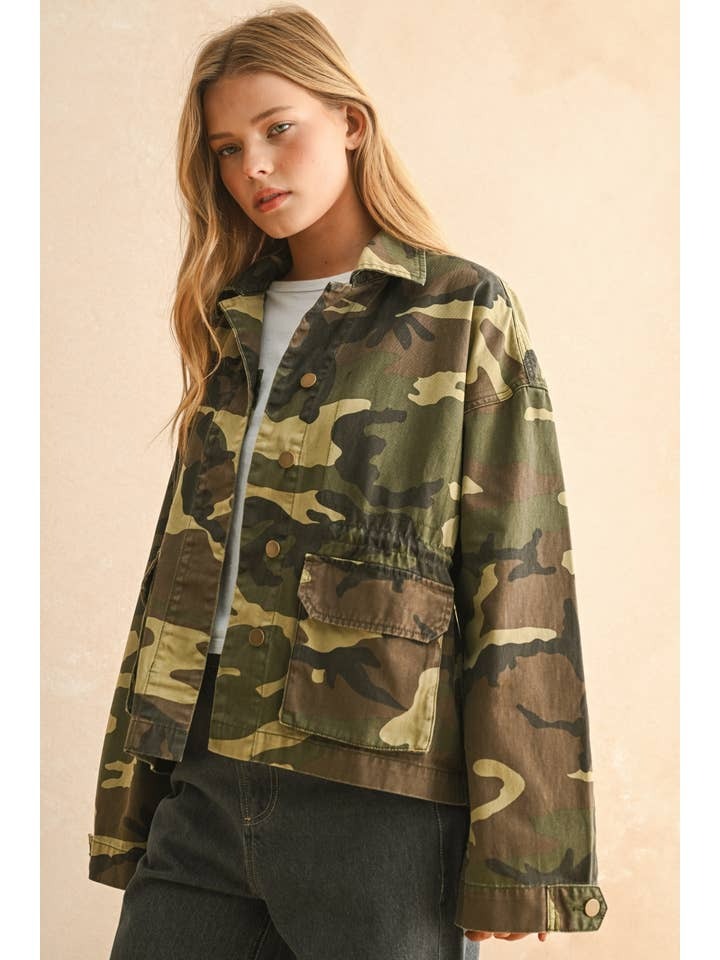 Lightweight Cotton Canvas Jacket in Camo