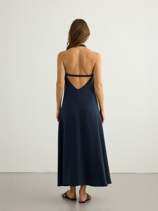 The Handloom Zoe Maxi Dress in Navy