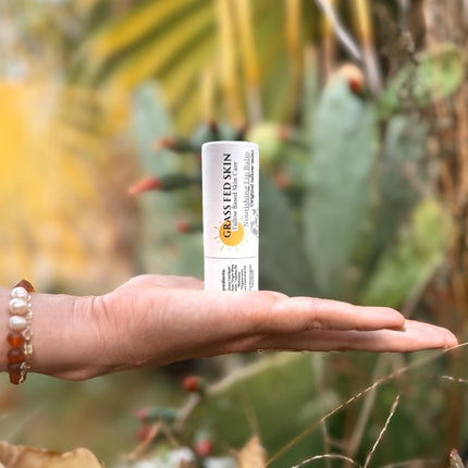 Grass Fed Skin Nourishing Tallow Lip Balm with Organic Peppermint