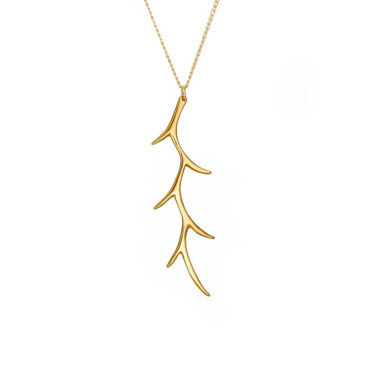 Carolyn Keys Handmade Jewelry - Branch Necklace in Brass