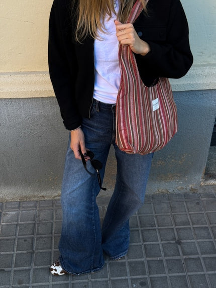 Hobo Bag in Rust Stripe