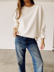 Hey Gang Boxy Sweatshirt in Natural