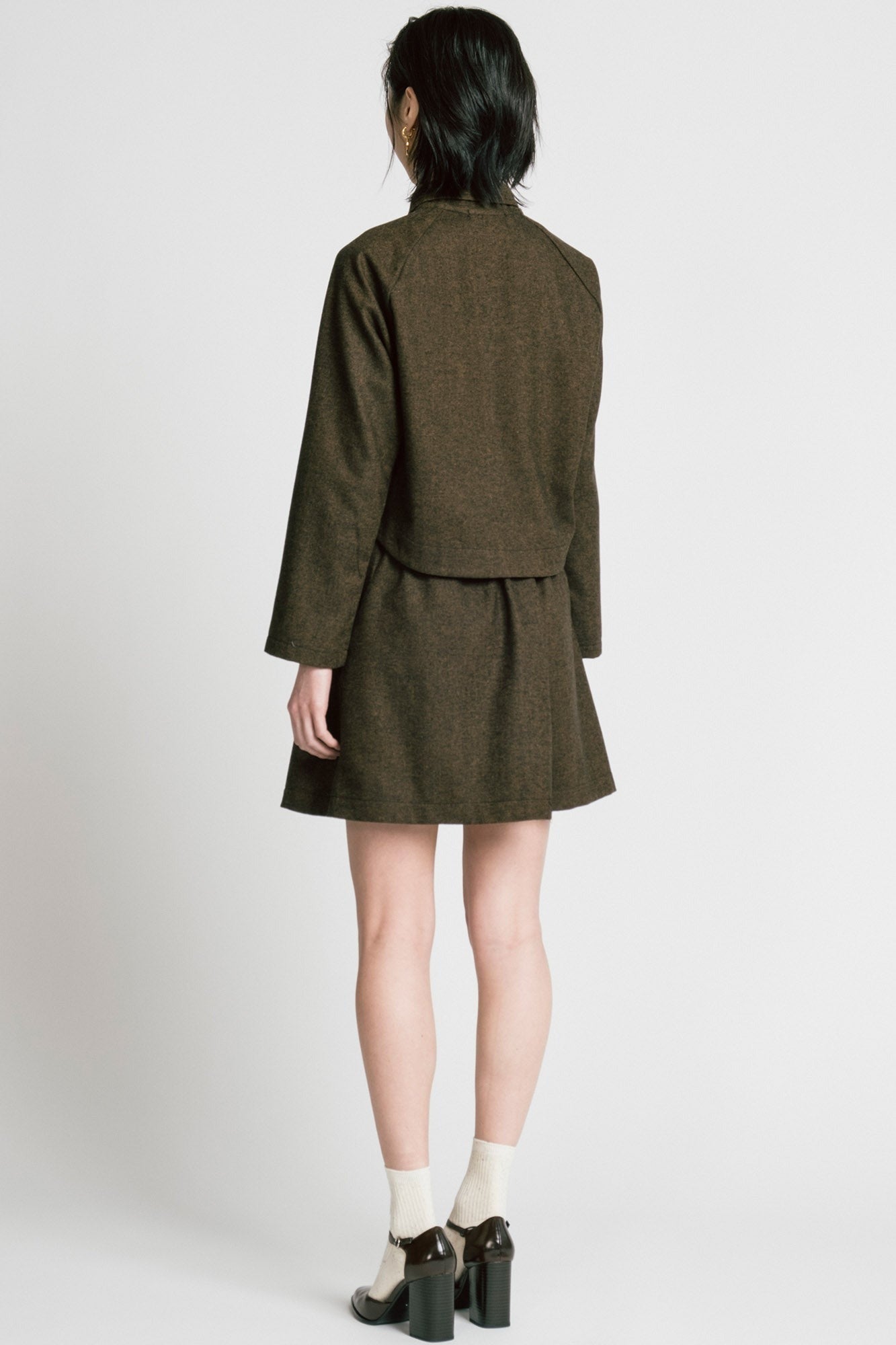 Trouble Skirt in Bronze Herringbone