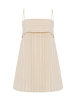 Pugila Stripes Turkish Cotton Mini Dress in Oatmeal