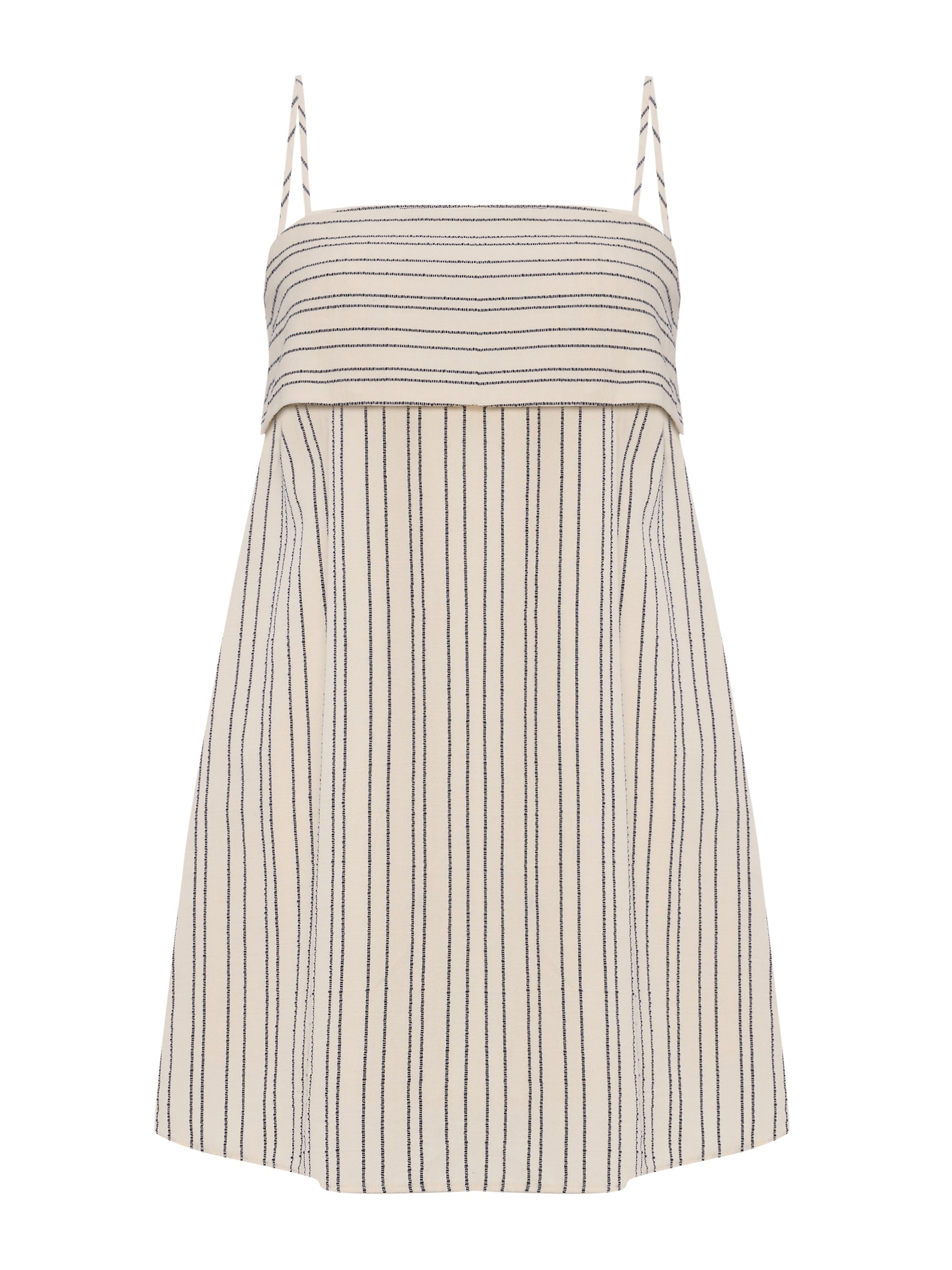 Pugila Stripes Turkish Cotton Mini Dress in Navy