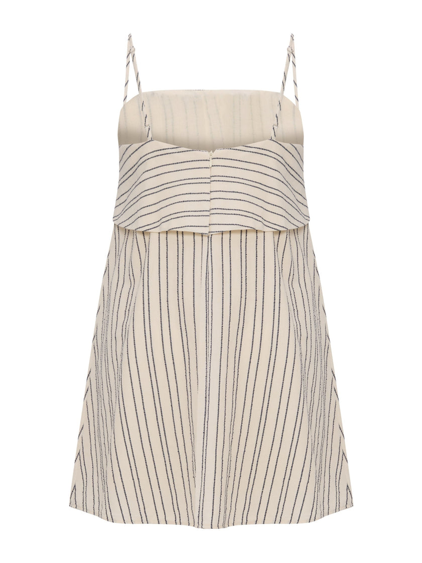 Pugila Stripes Turkish Cotton Mini Dress in Navy