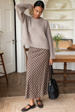 Bias Skirt in Cocoa Plaid