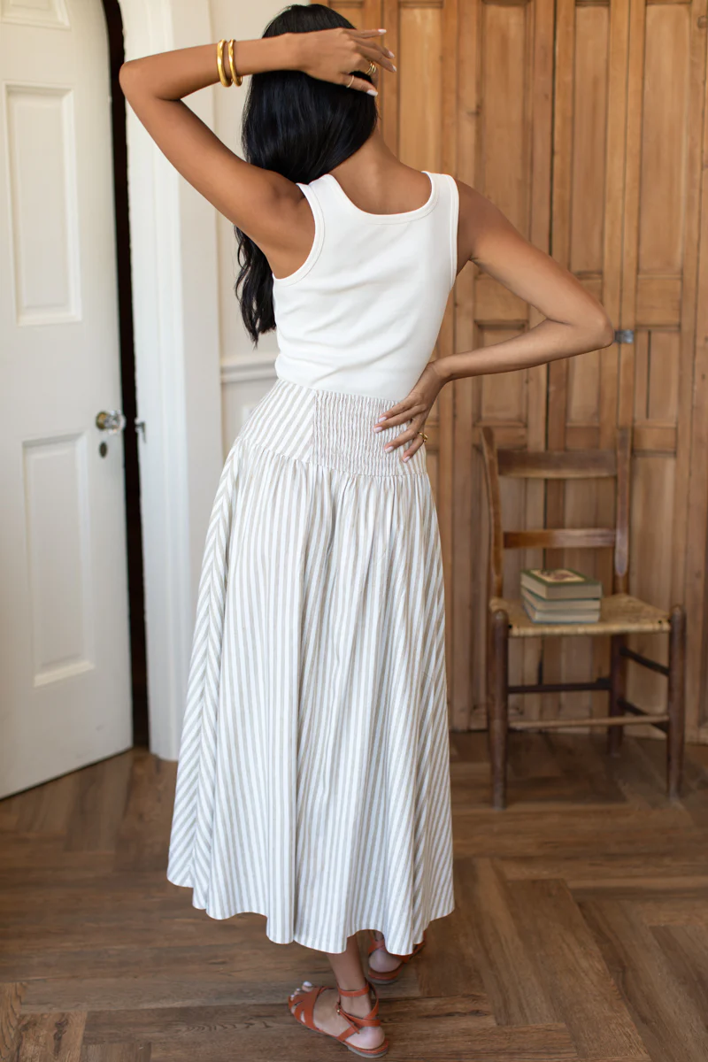 Emerson Fry Elina Skirt in Almond Stripe