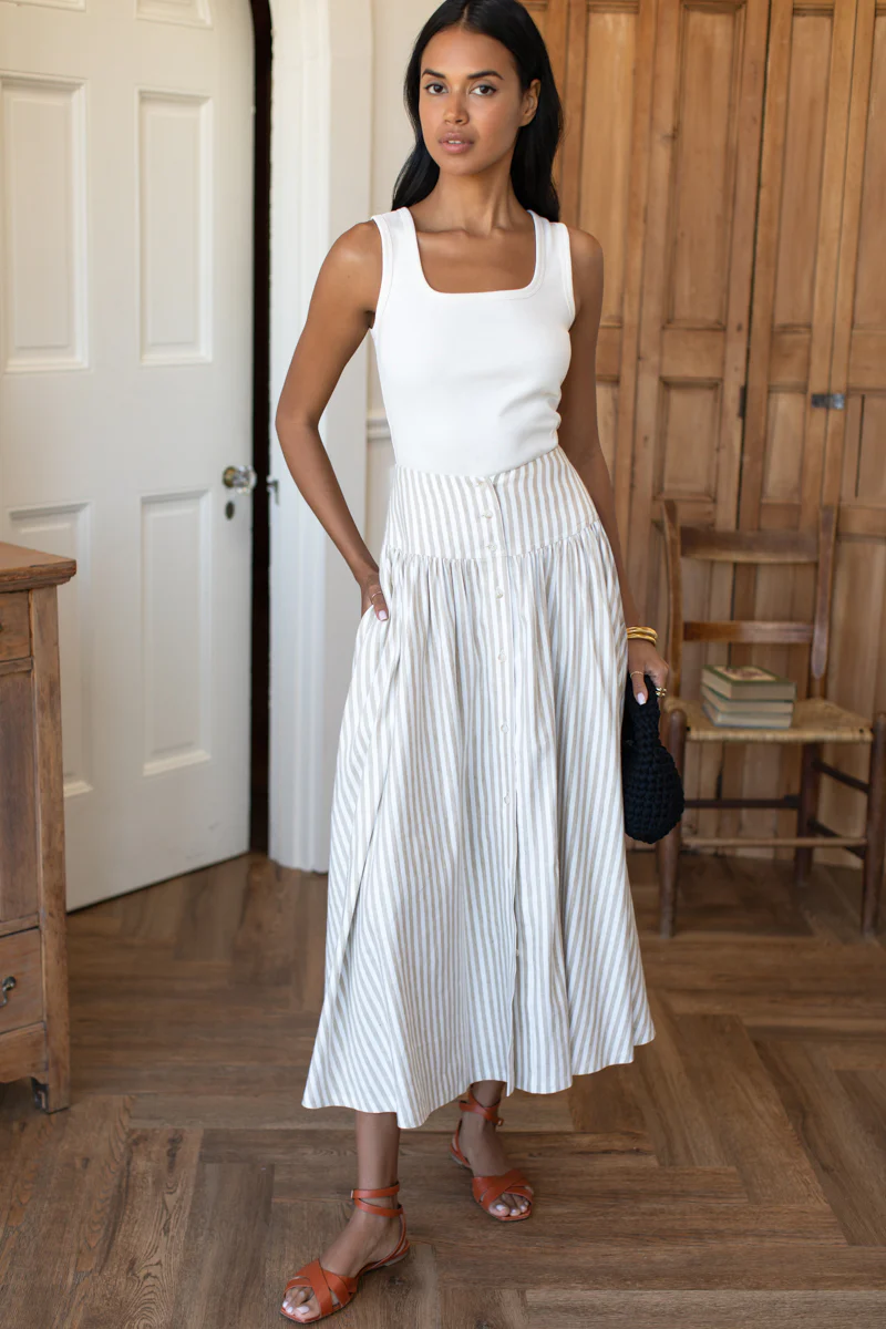 Emerson Fry Elina Skirt in Almond Stripe