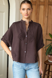 Mandarin Collar Top - Organic Cotton - Various Colors