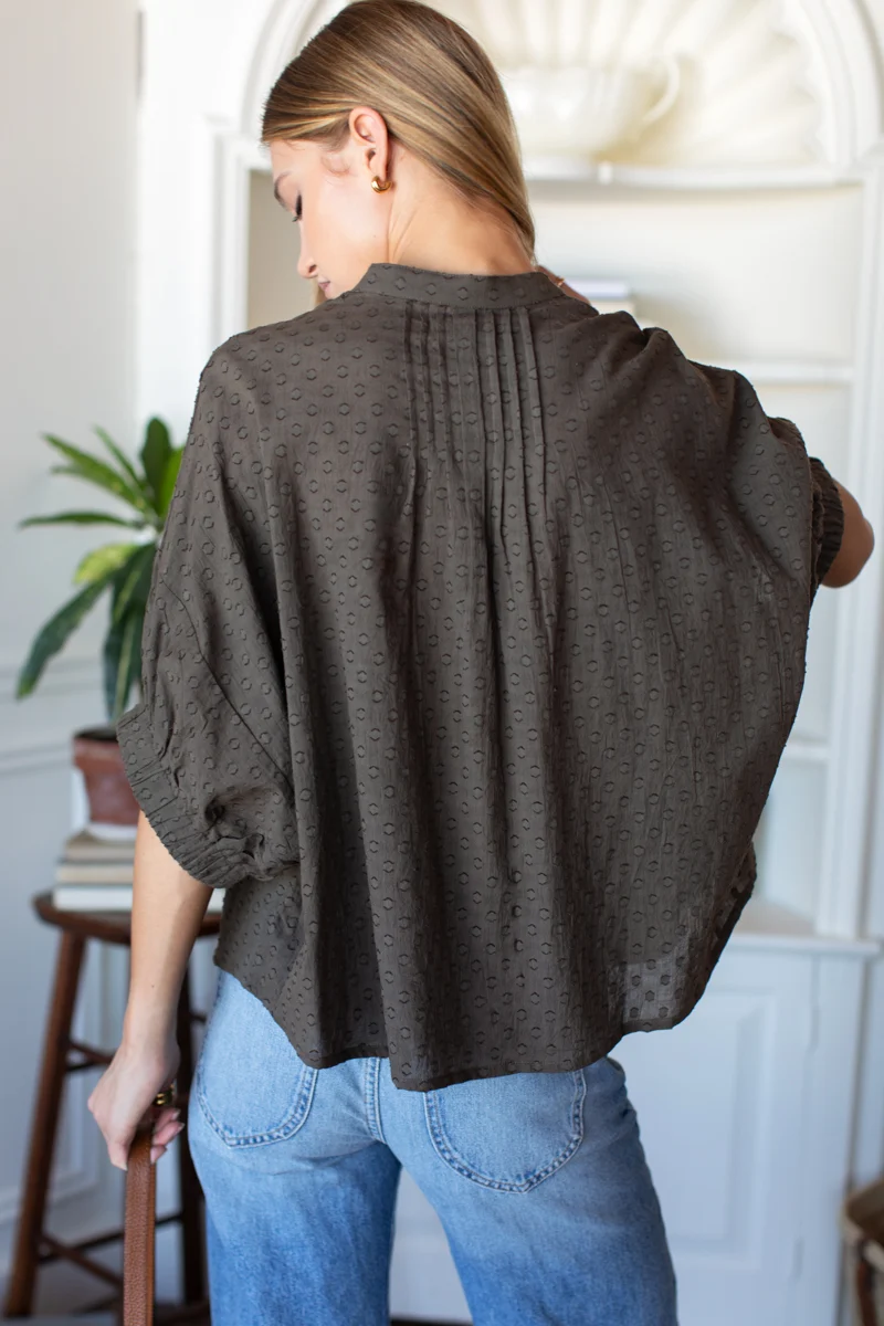 Mandarin Collar Top - Organic Cotton - Various Colors
