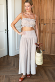 Emerson Fry Smocked Maxi Skirt in Cafe Check