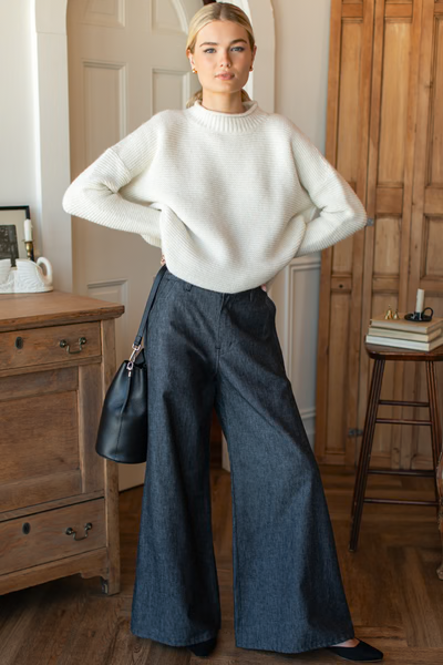 Tulip Trouser in Rinsed Black