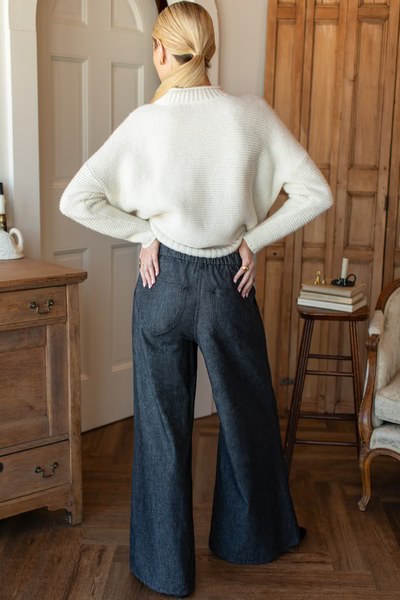 Tulip Trouser in Rinsed Black