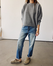 Hey Gang Boxy Crop Sweatshirt in P.E. Grey