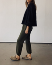 Hey Gang Boxy Crop Sweatshirt in Black