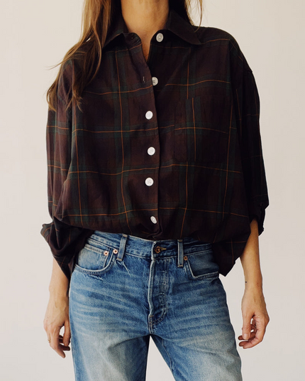 The Big Shirt in Brown Plaid