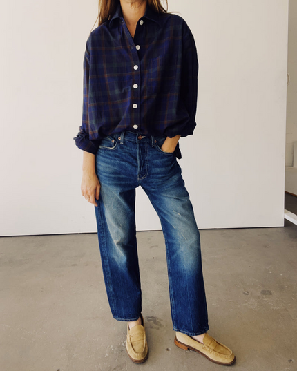 The Big Shirt in Navy Plaid