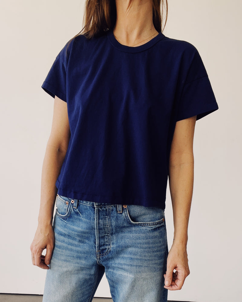 Hey Gang Boxy Tee in Midnight