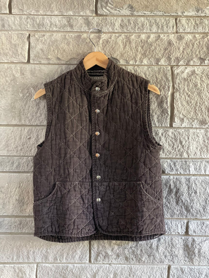 Quilted Snap Vest - Espresso