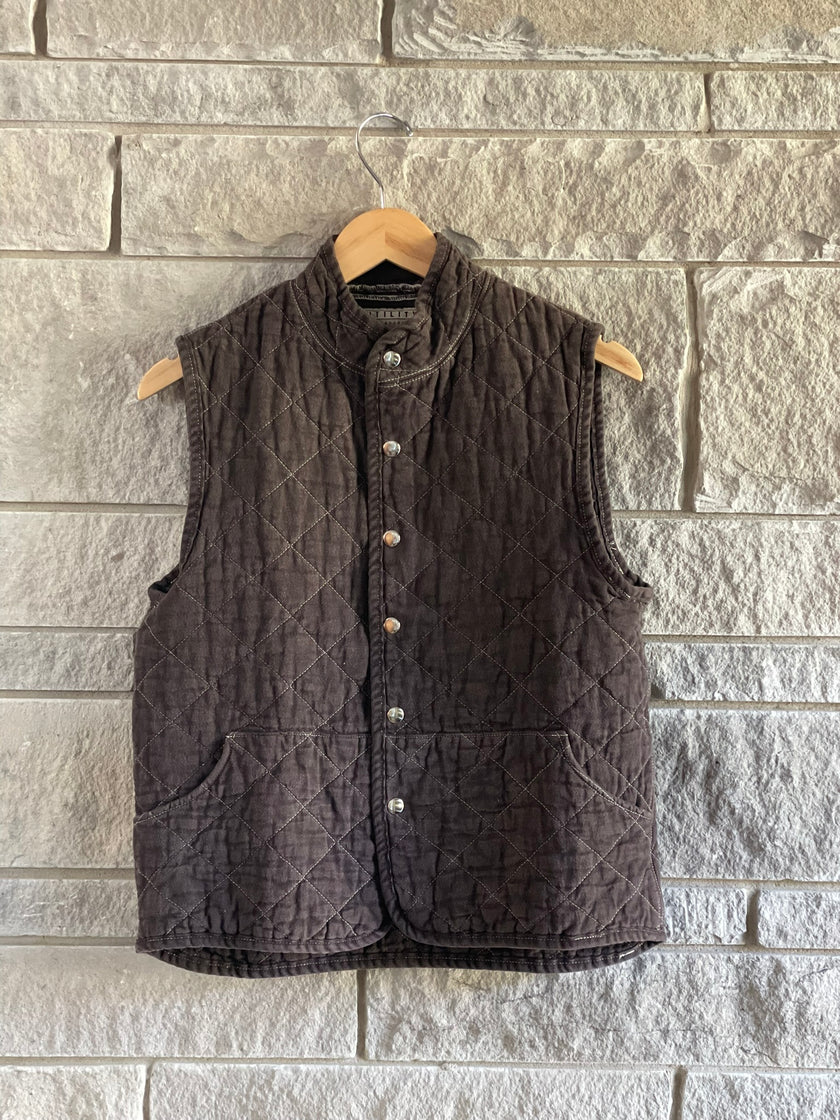 Quilted Snap Vest - Espresso
