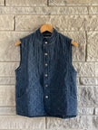Quilted Snap Vest - Navy