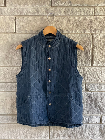 Quilted Snap Vest - Navy