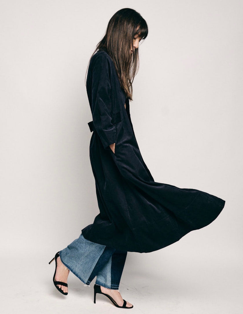 Adjustable Needlecord A Line Dress