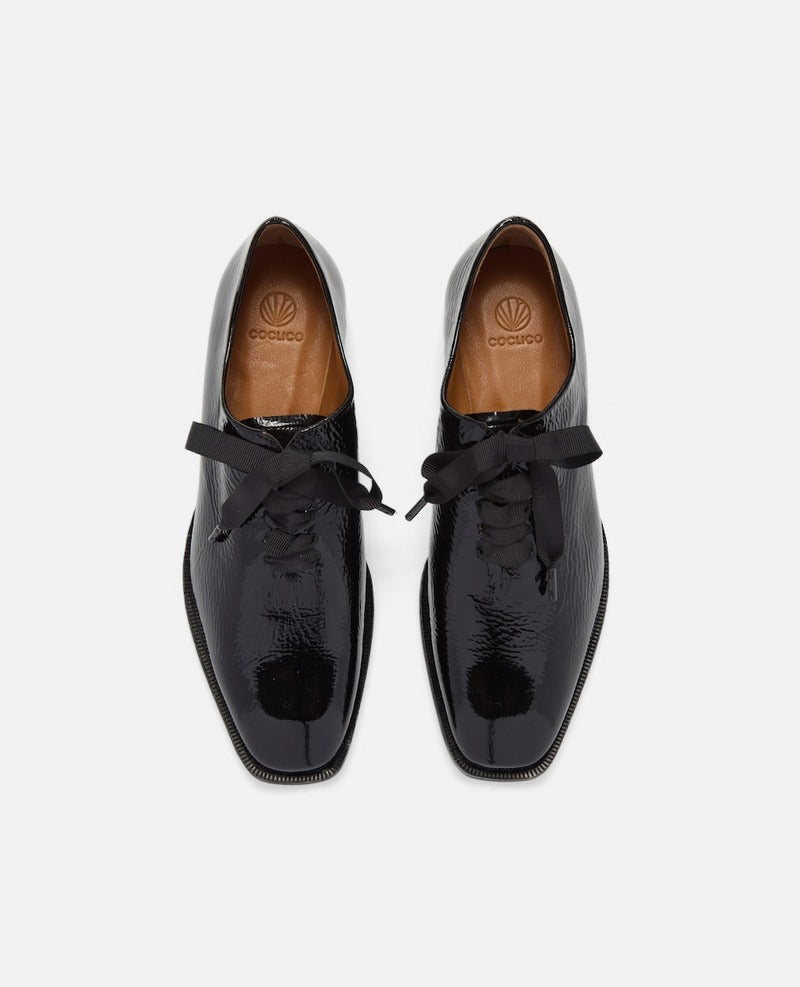 Coclico Jacobin Oxford in Patent with Grosgrain Ribbon