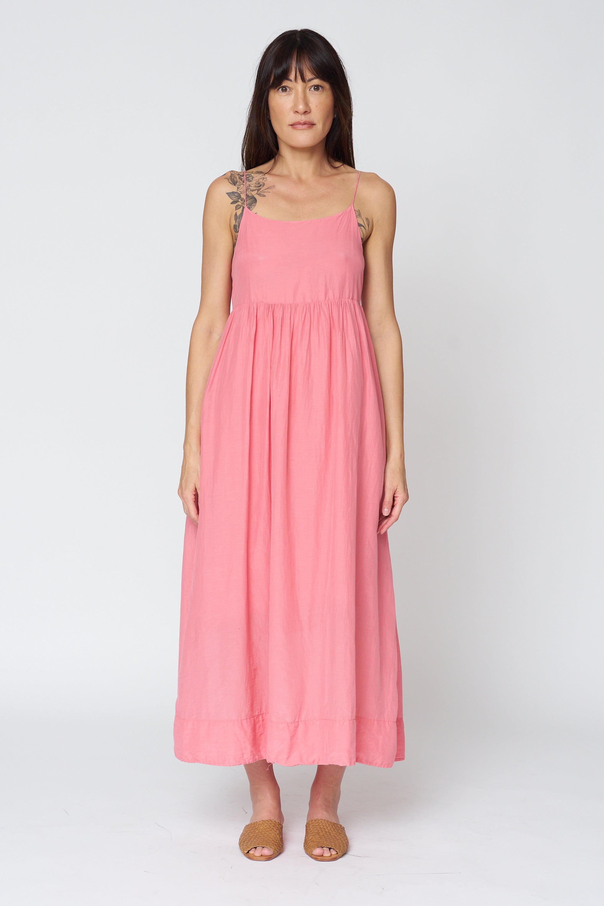 Eva Cotton-Silk Dress in Poppy
