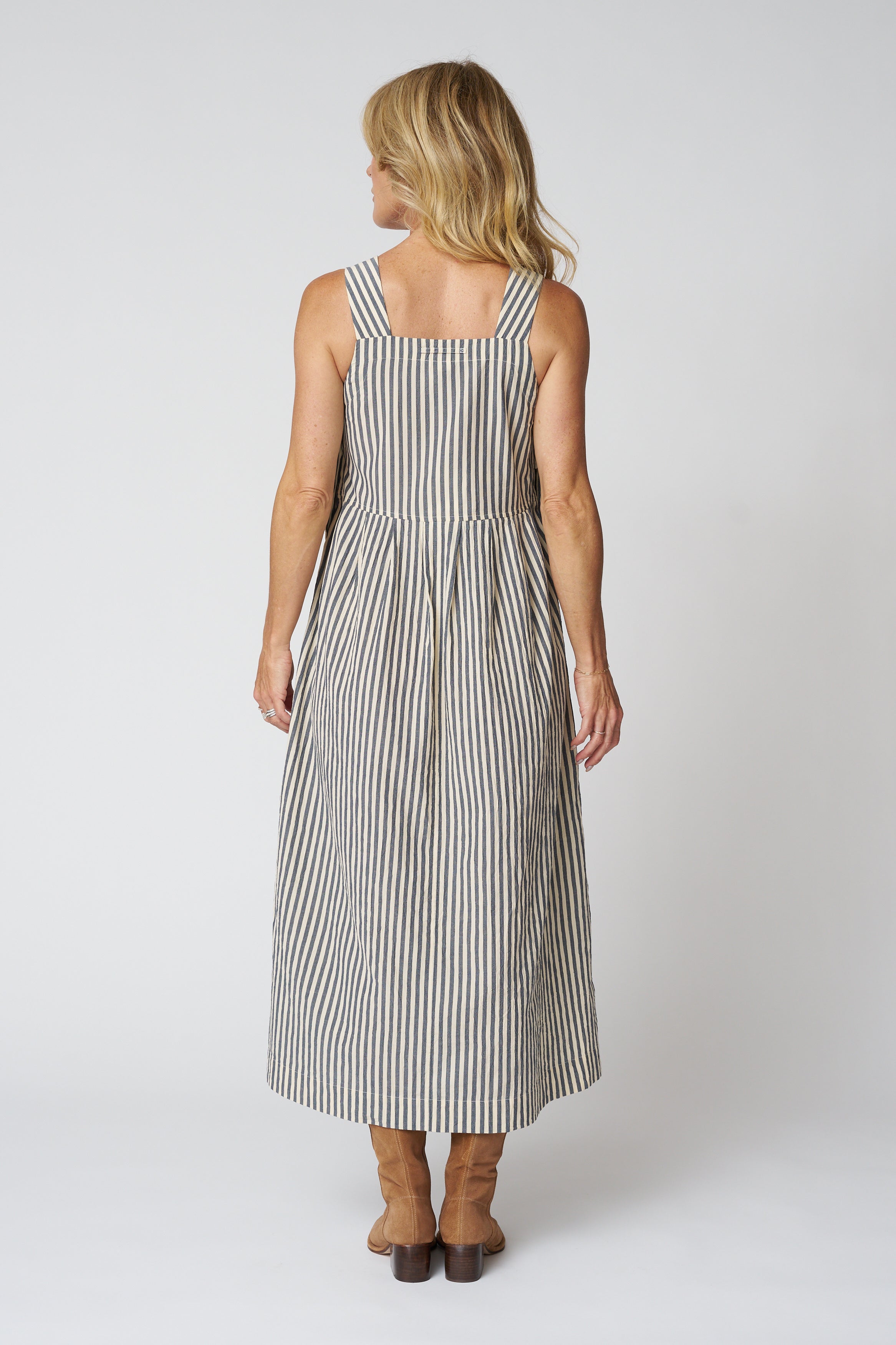 Tablier Stripe Cotton Pinafore Dress
