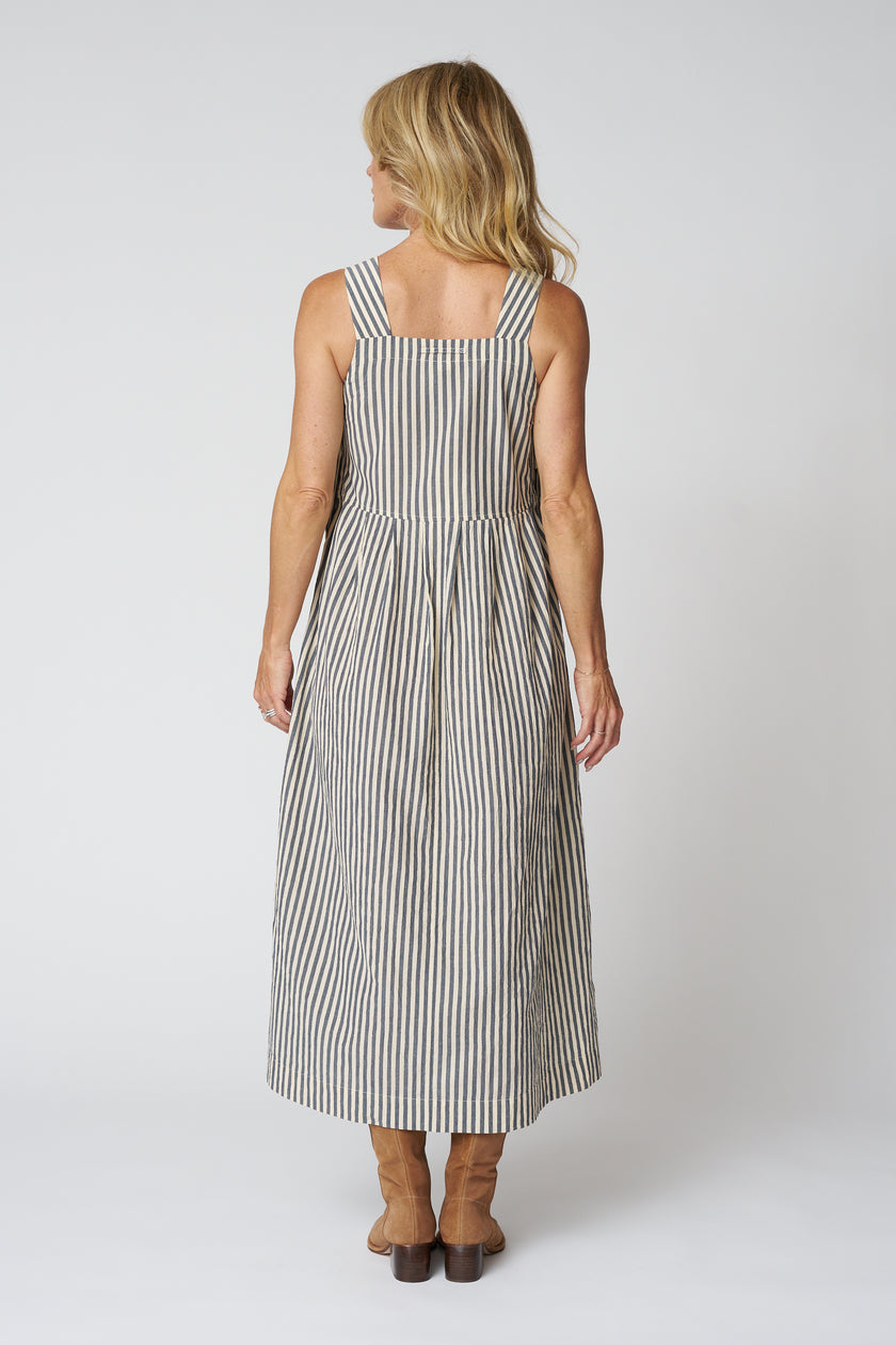 Tablier Stripe Cotton Pinafore Dress