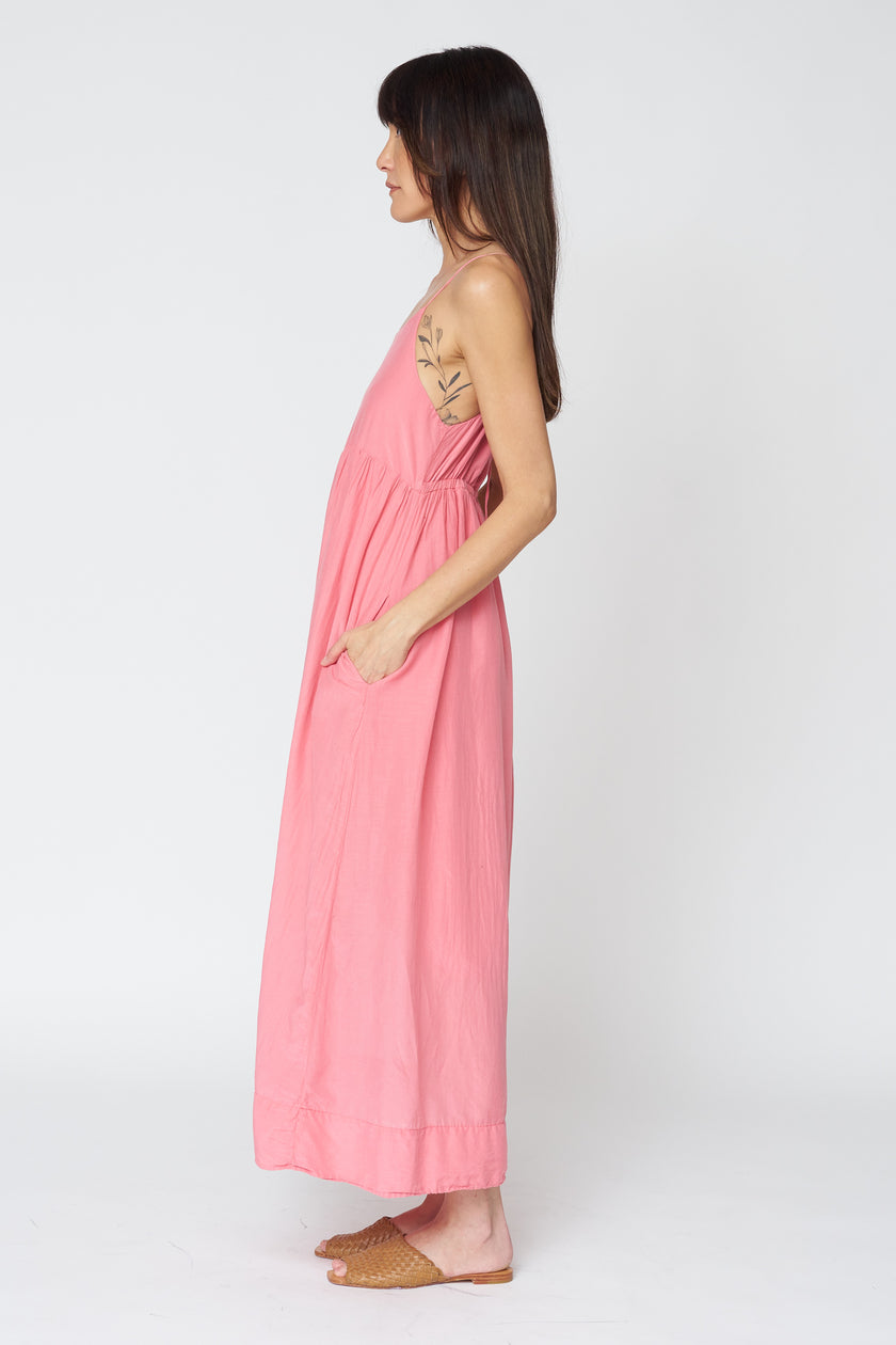 Eva Cotton-Silk Dress in Poppy