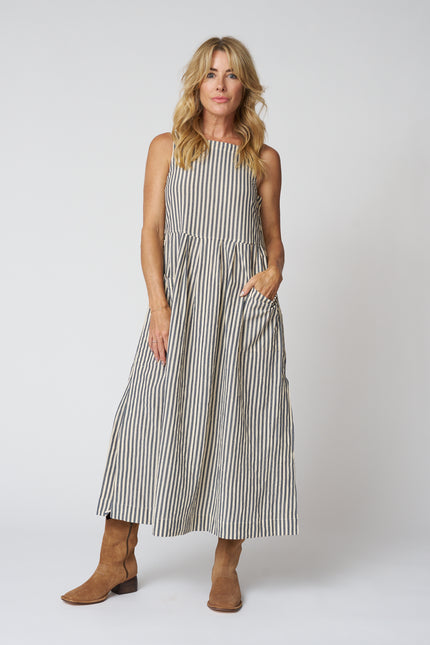 Tablier Stripe Cotton Pinafore Dress