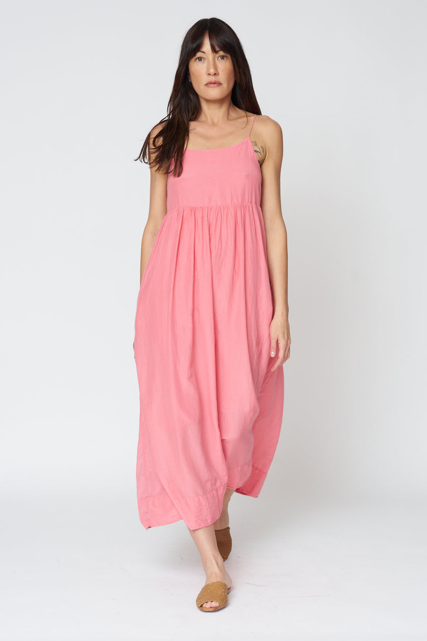 Eva Cotton-Silk Dress in Poppy