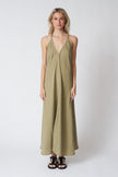The Handloom Zoe Maxi Dress in Khaki Green