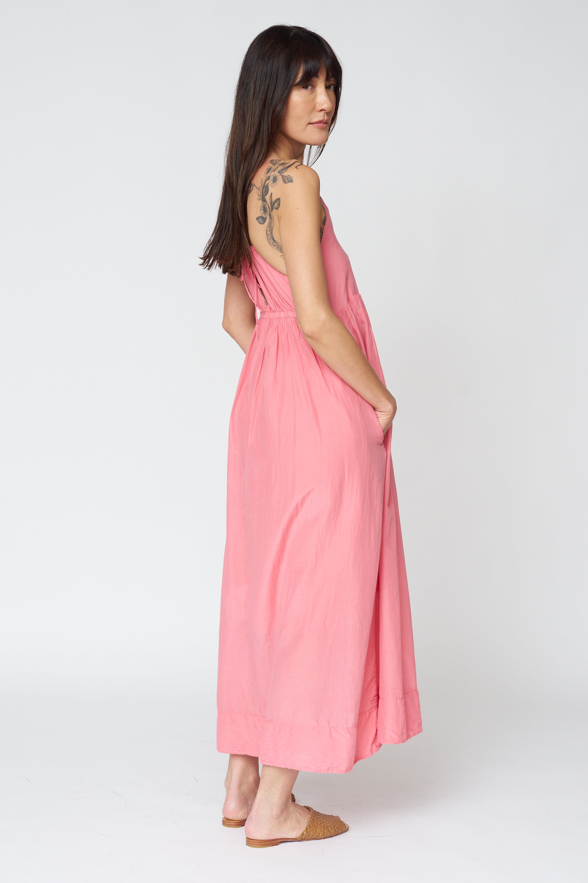 Eva Cotton-Silk Dress in Poppy