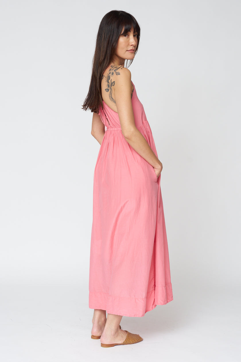Eva Cotton-Silk Dress in Poppy